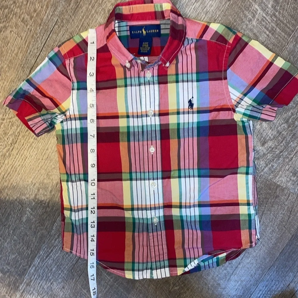 Ralph Lauren Cotton Plaid Button Down Shirt size 4T